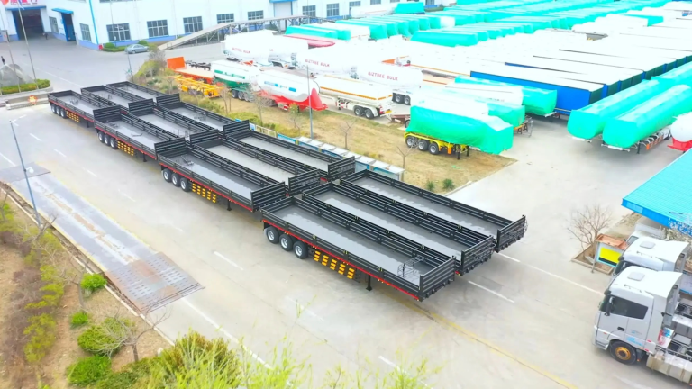 Peru Client kaufen Seitenwand Flachbett-Semi-Trailer