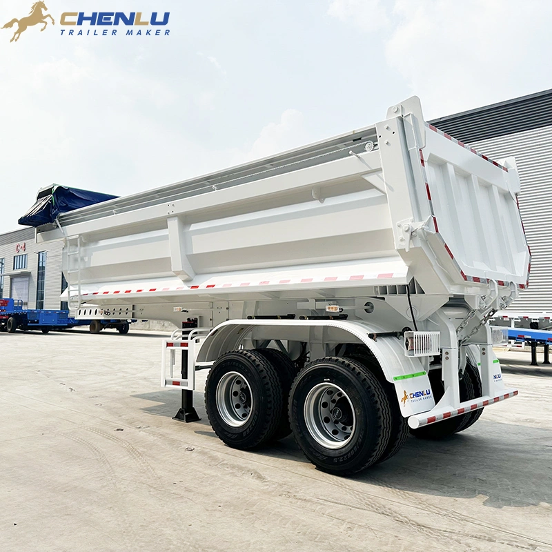 2 Axle Rear Dump Semi Trailer with Electric Tarpaulin Cover