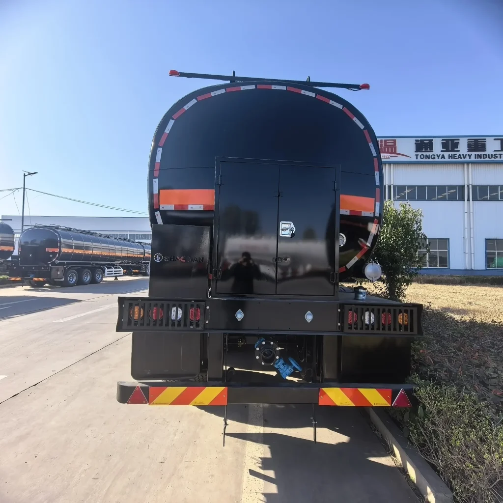Heating equipment compartment on the bitumen tanker trailer